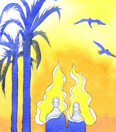 Adam und Eva im Garten Eden, 2001 von Elizabeth Wang