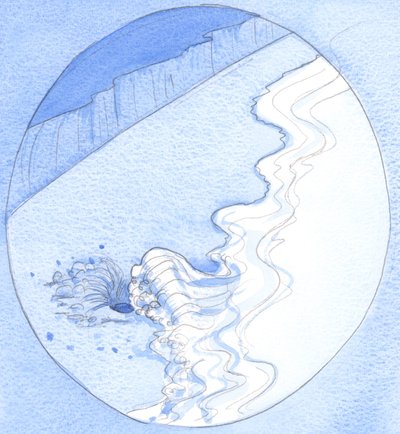 Wie wenn eine Mulde im Sand gegraben wird, strömt die Welle des Ozeans hinein, so strömt göttliches Leben in eine Seele, die durch Liebe 
