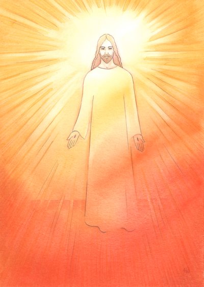 Christus ist strahlend und freudig in seinem auferstandenen Leben. von Elizabeth Wang
