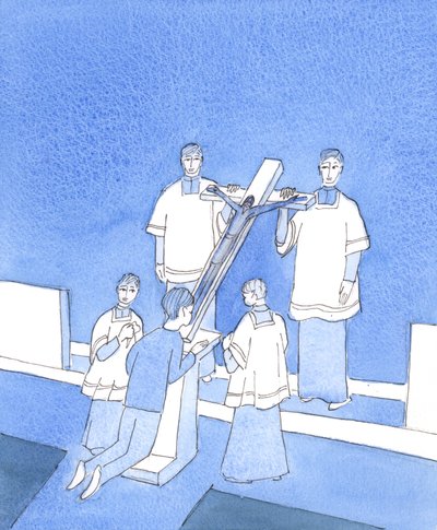 Christus ist tief berührt von jedem Zeichen der Hingabe an ihn in seiner Passion, die er aus Liebe zu uns allen ertragen hat von Elizabeth Wang