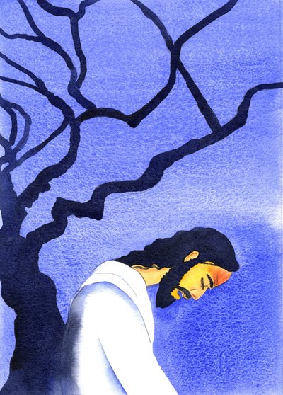Christus betete in Agonie zu seinem Vater in Gethsemane, schwitzte Blut und dachte an die bevorstehenden Schrecken von Elizabeth Wang