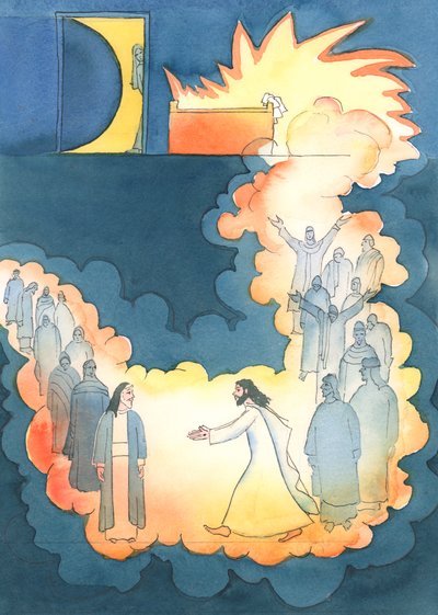 Christus eilte, um Abraham in der Unterwelt zu sehen von Elizabeth Wang