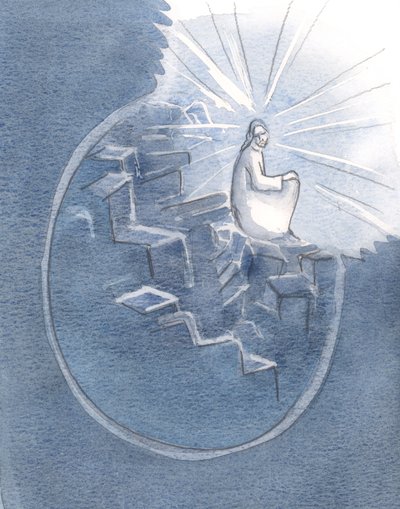 Christus war, wie es schien, in einer Ecke der Seele dieser Person zusammengerollt, unfähig zu helfen wegen der Unordnung ihrer Sorgen. von Elizabeth Wang