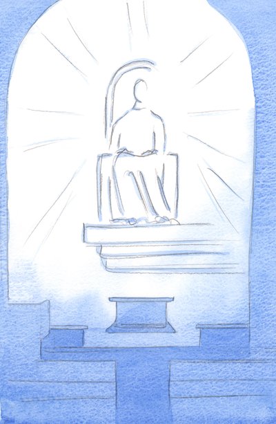 Christus saß auf einem himmlischen Thron in unserem Heiligtum. Christus, unser Gott, ist der Leiden würdig, die wir aus Liebe zu ihm ertragen von Elizabeth Wang