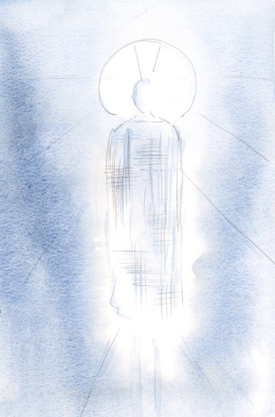 Er stand in Majestät, in einem königlichen Gewand, Sein Haupt von Licht umgeben. von Elizabeth Wang