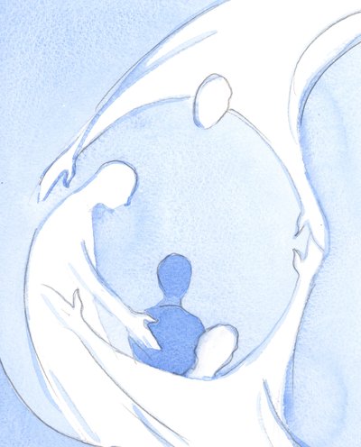 In Christi Umarmung wendet sich die Seele dem Vater zu, vereint in der Liebe des Geistes und willkommen geheißen von Elizabeth Wang