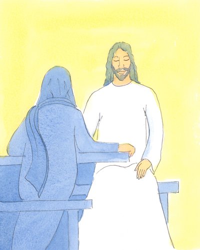 Jesus wurde erfrischt und erfreut, indem er in Bethanien in willkommener Stille mit seinen Freunden saß von Elizabeth Wang