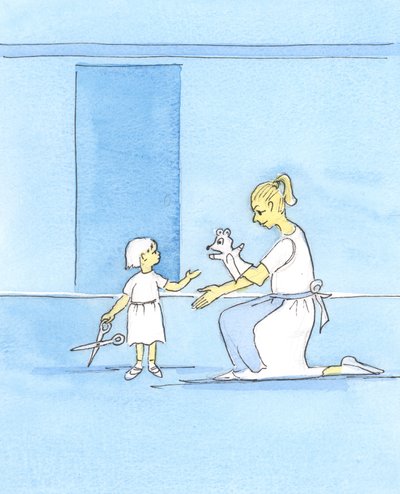 So wie eine Mutter ein Kind mit etwas 