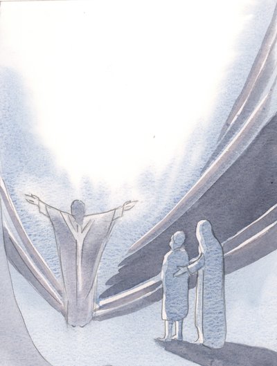 Unsere gesegnete Mutter führt jeden von uns vorwärts und ermutigt uns, mit Christus zu Gott, unserem Vater, zu beten. von Elizabeth Wang