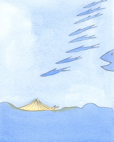 Diejenigen in der Kirche, die stolz oder ehrgeizig sind, sind wie Fische, die aufgeregt umherflitzen und weit reisen, aber in Gefahr durch größere Fische sind von Elizabeth Wang