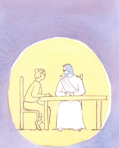 Durch die Heilige Kommunion sind wir mit Christus gegenwärtig; und wir können so intim mit ihm sprechen, als säßen wir am Küchentisch von Elizabeth Wang