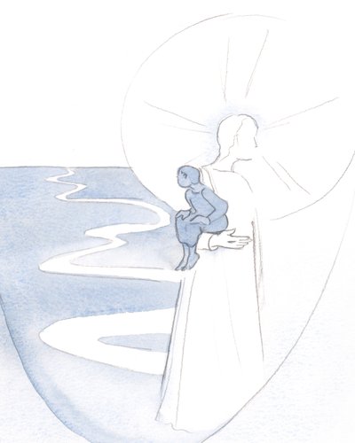 Wenn ich mich in stillem Gebet auf Christus verlasse, bin ich wie ein kleines Kind, das in seiner Vitalität und Freude getragen wird von Elizabeth Wang