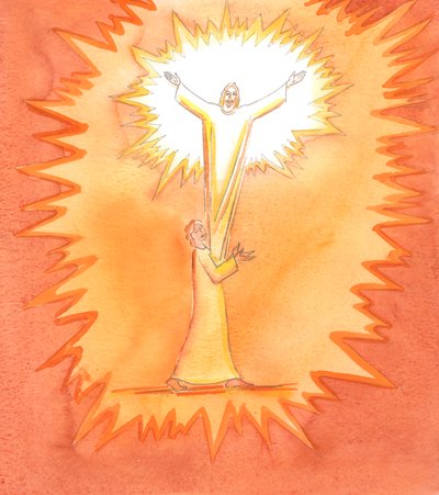 Wenn eine Seele von allen eitlen Wünschen leer ist, erfüllt Christus sie mit Seinem Licht in der Heiligen Kommunion; und während Christus Seinen Vater im Geist lobt, lobt Gott Gott in Gott, in Glückseligkeit und Glanz, innerhalb der Seele, 2000 von Elizabeth Wang