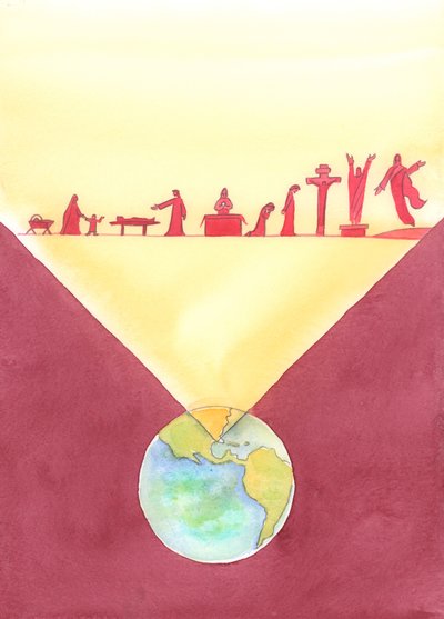 Wo auch immer die Messe gefeiert wird, sind die Anwesenden dem gesamten Erlösungswerk Christi gegenwärtig, das während seines Lebens auf Erden vollbracht wurde und seinen Tod am Kreuz einschließt von Elizabeth Wang