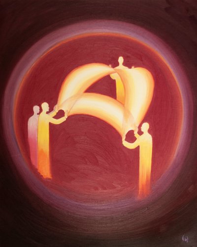 Wer in Vereinigung mit der Heiligen Dreifaltigkeit lebt, ist eins mit jeder göttlichen Person, da jede Liebe zu den anderen ausgießt, 2003 von Elizabeth Wang