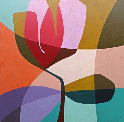 Moderne abstrakte Blume von Ellen Greup