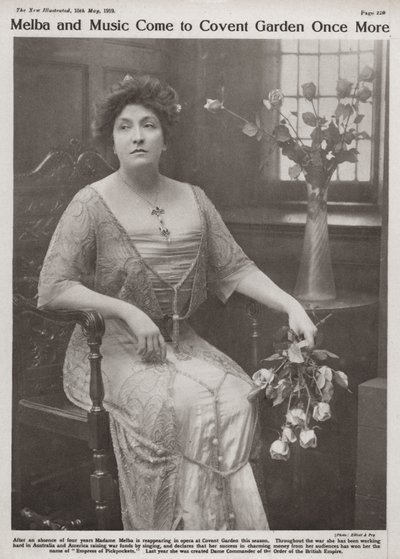 Dame Nellie Melba, australische Opernsängerin von Elliott and Fry Photography Studio