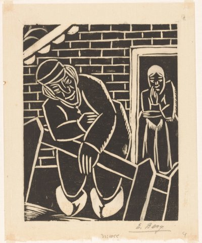 Bauer vor seinem Haus von Else Berg (signed by artist)
