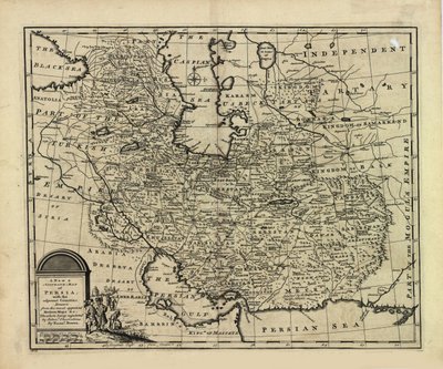 Neue und genaue Karte von Persien, mit dem Safawiden- und Mogulreich von Emanuel Bowen