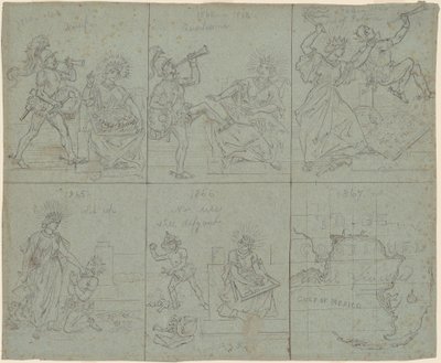 Politische Karikatur des amerikanischen Bürgerkriegs von Emanuel Gottlieb Leutze