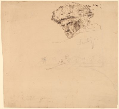 Studien für "Washington überquert den Delaware" (Vorderseite) von Emanuel Gottlieb Leutze