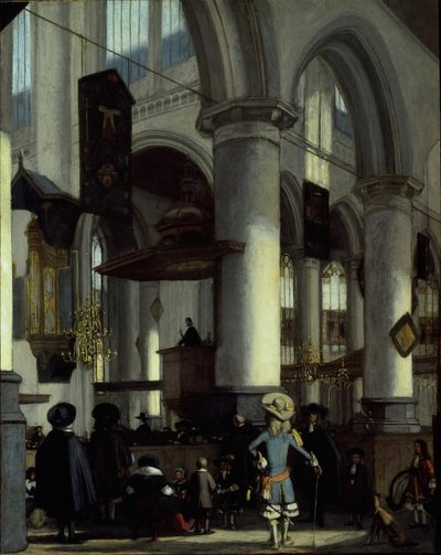Innenraum der Oude Kerk, Delft von Emanuel de Witte