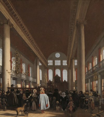 Innenansicht der Portugiesischen Synagoge in Amsterdam von Emanuel de Witte