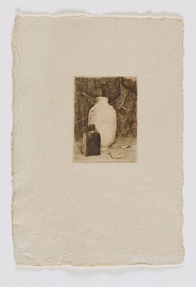 Stillleben mit Vase und Flasche (aus Portfolio) von Emil Carlsen