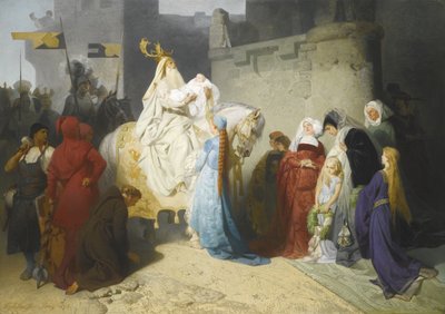 Merlin präsentiert den zukünftigen König Arthur, 1873 von Emil Johann Lauffer