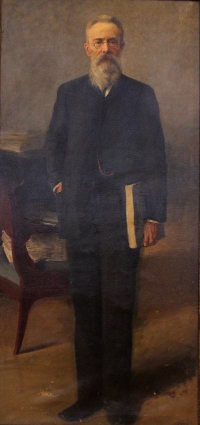 Porträt des Komponisten Nikolai Rimski-Korsakow von Emil Oskarovich Wisel