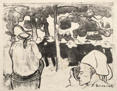 Les Bretonneries: Hochzeit in der Bretagne (La Noce en Bretange) von Emile Bernard