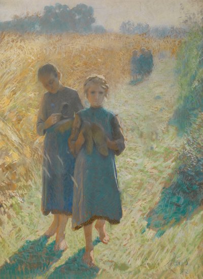 Mädchen im Feld von Emile Claus