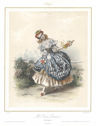 Französische Balletttänzerin Pauline Leroux tanzt an der Pariser Oper, um 1840 von Emile Desmaisons
