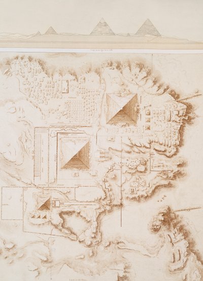 Plan eines Teils der Nekropole von Memphis, Gizeh-Plateau von Emile Prisse dAvennes