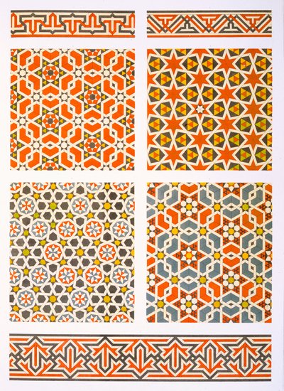 Kairo: Geometrische Wanddekoration, 15. und 16. Jahrhundert von Emile Prisse d