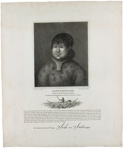 John Sakeouse, ein Eingeborener von Jacob Sound, Grönland, der erste Eskimo, der in diesem Land bekannt wurde, 1816 von Emilia Anderson