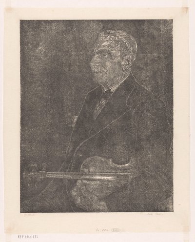 Porträt des Vaters des Künstlers mit Geige von Emilius Wilhelmus Dehé (signed by artist)