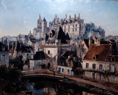Der Hafen von Cordelieres und Schloss Loches von Emmanuel Lansyer