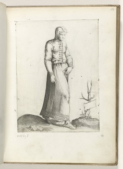Eine Frau aus Spanien, gekleidet nach der Mode um 1550 von Enea Vico