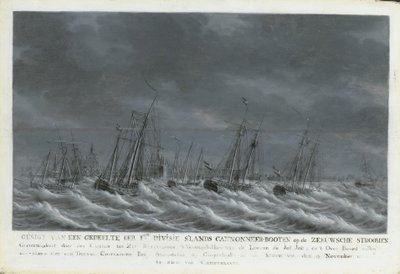 Die Batavische Flotte vor Veere, 1800 von Engel Hoogerheyden