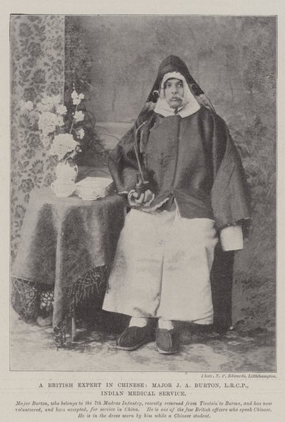 Ein britischer Experte für Chinesisch, Major J. A. Burton, LRCP, Indischer Medizinischer Dienst von English Photographer