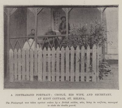 Ein Schmuggelporträt, Cronje, seine Frau und Sekretär, im Kent Cottage, St. Helena von English Photographer
