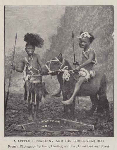 Ein kleiner Piccaninny und sein Dreijähriger von English Photographer