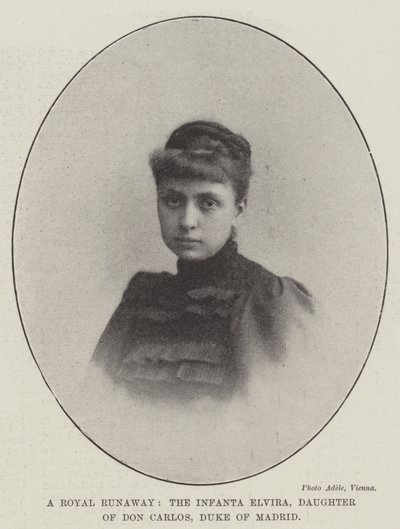 Eine königliche Ausreißerin, die Infantin Elvira, Tochter von Don Carlos, Herzog von Madrid von English Photographer