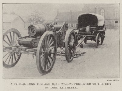 Ein typischer Long Tom und Boer-Wagen, der Stadt von Lord Kitchener überreicht von English Photographer