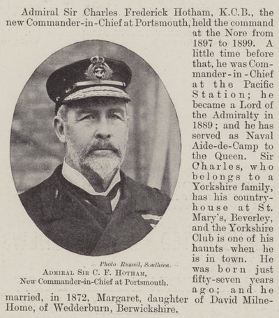 Admiral Sir C F Hotham, neuer Oberbefehlshaber in Portsmouth von English Photographer