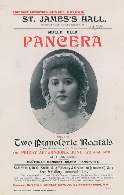 Werbung für ein Konzert von Ella Pancera von English Photographer