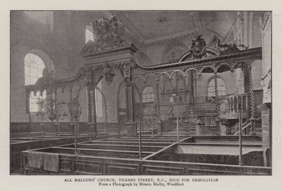 All Hallows Church, Thames Street, EC, zum Abriss verkauft von English Photographer