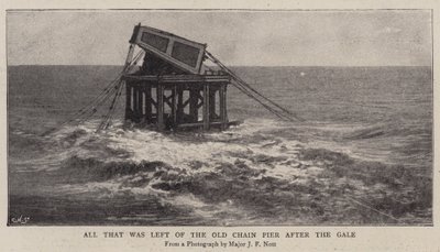 Alles, was von der alten Kettenbrücke nach dem Sturm übrig blieb von English Photographer