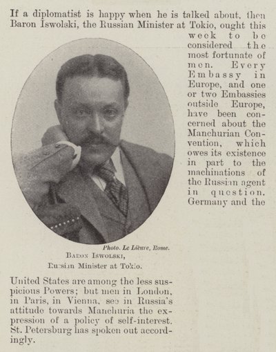 Baron Iswolski, russischer Minister in Tokio von English Photographer